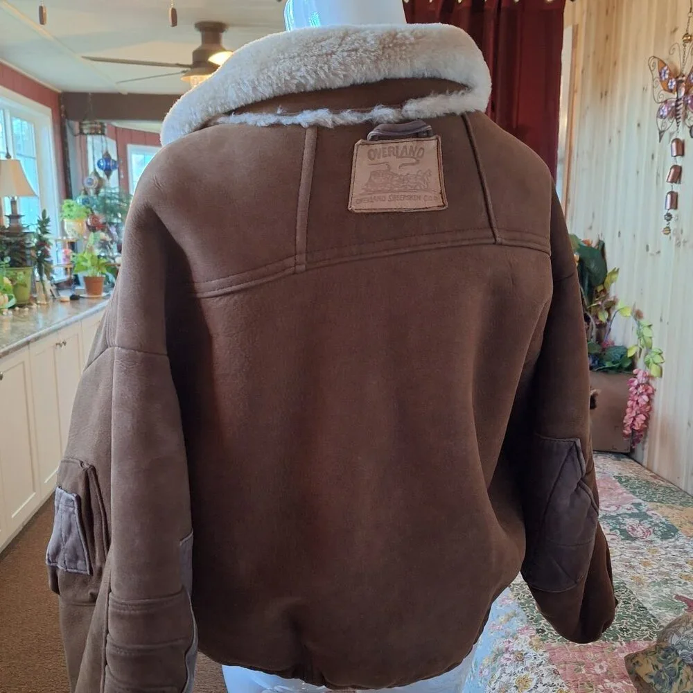 Vintage, Overland Sheepskin Bomber Jacket - Picture 4 of 11
